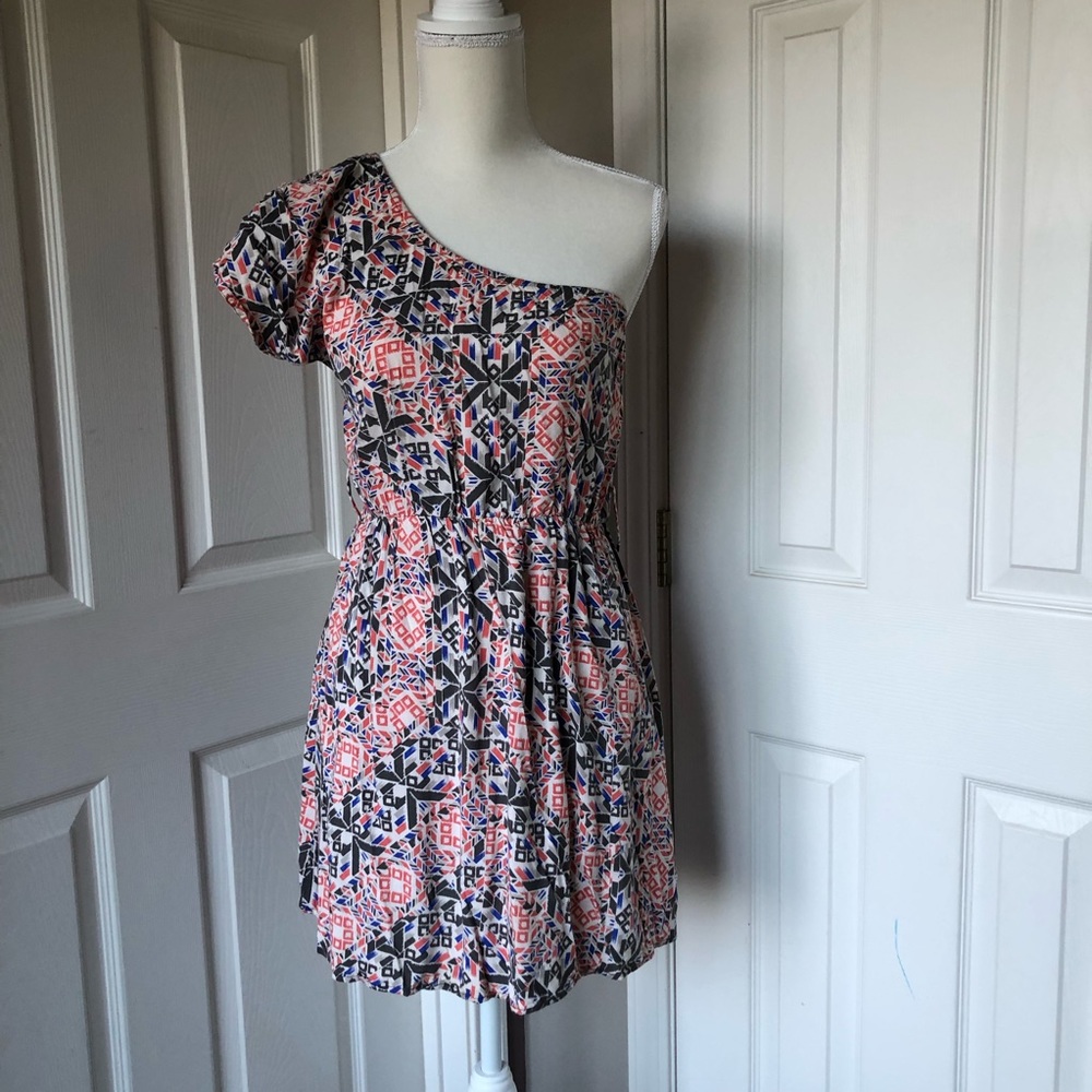 Timing One Shoulder Tribal print dress